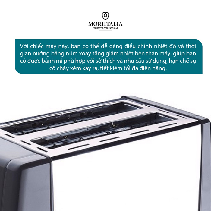 Máy nướng bánh mì 2 ngăn KuchenZimmer chất lượng bền bỉ tiện lợi Moriitalia 3000488