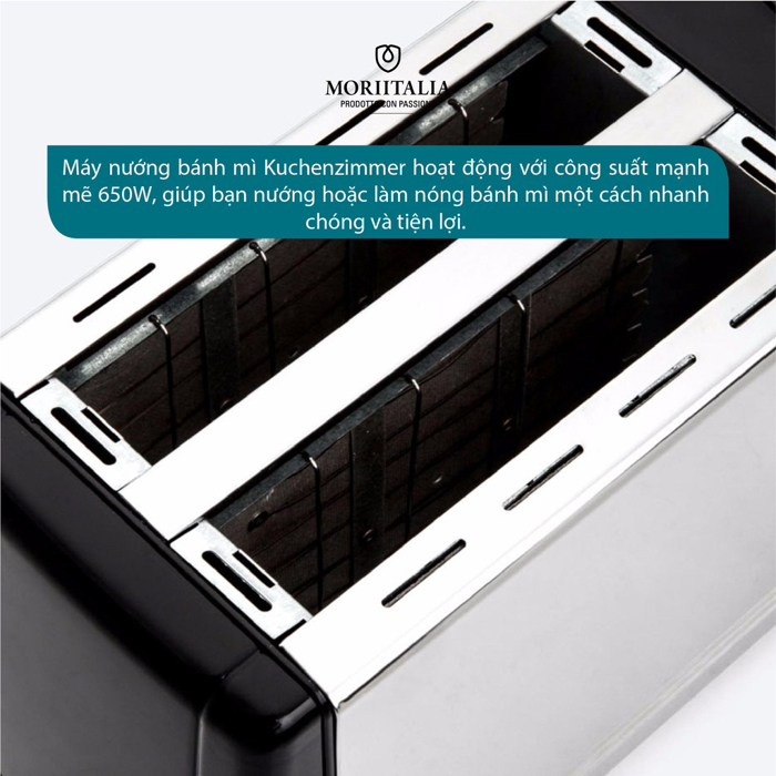 Máy nướng bánh mì 2 ngăn KuchenZimmer chất lượng bền bỉ tiện lợi Moriitalia 3000488