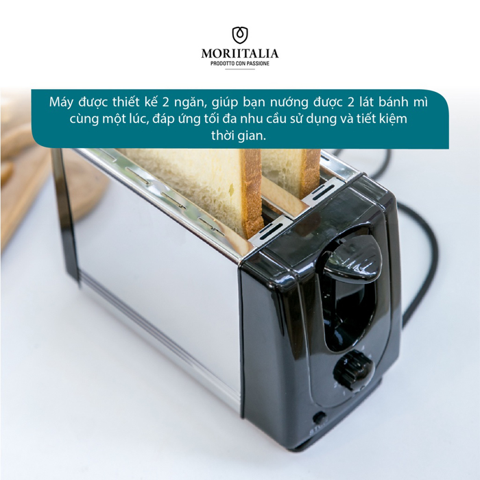 Máy nướng bánh mì 2 ngăn KuchenZimmer chất lượng bền bỉ tiện lợi Moriitalia 3000488