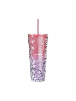 Ly nhựa 2 lớp kèm ống hút đa sắc La Fonte 760 ml - 012287-PIN