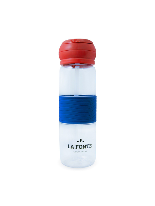 Bình nước thể thao kèm ống hút La Fonte 550ml - 004084-BLU