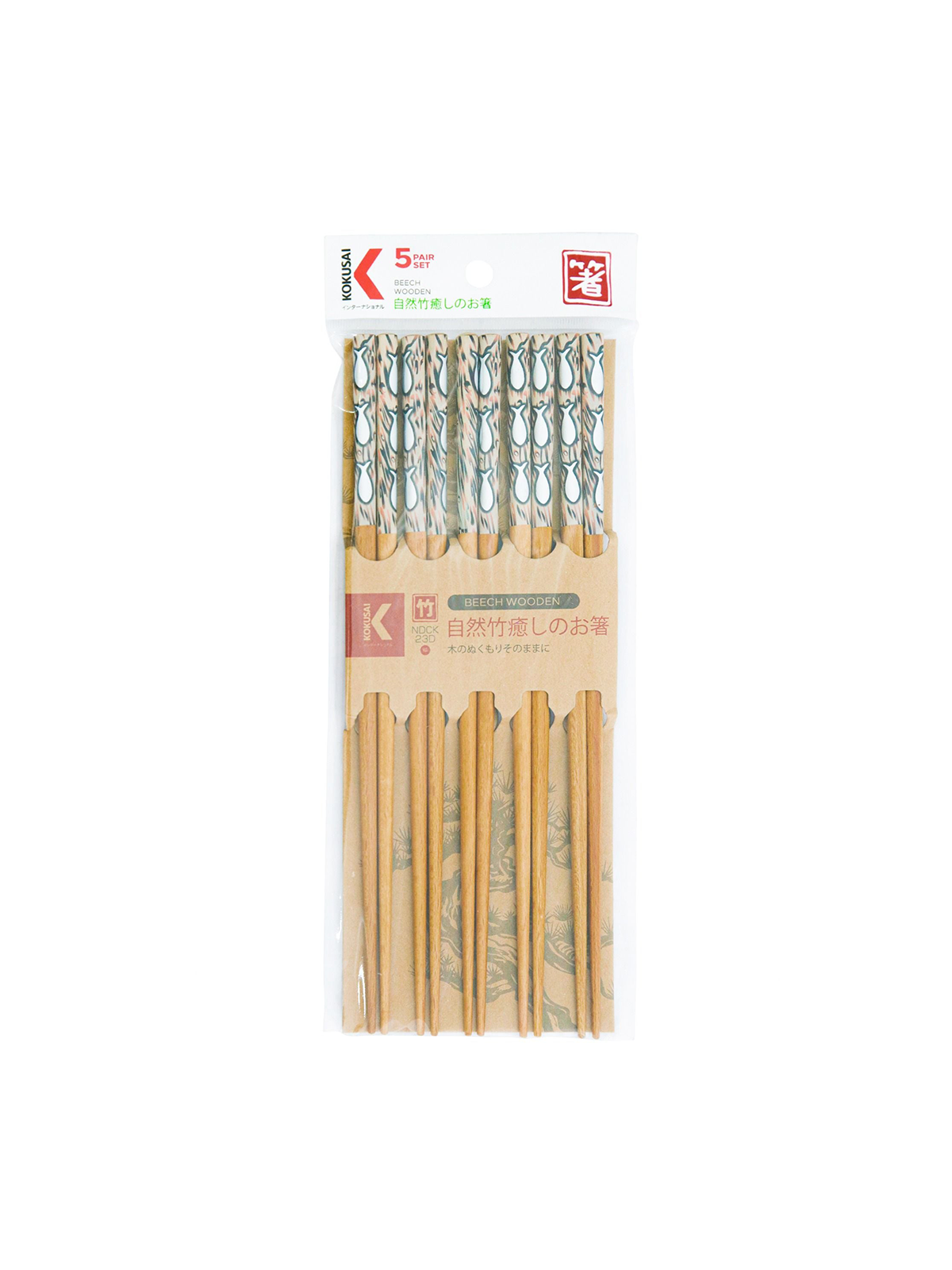 ĐŨA GỖ NHẬT BẢN VỈ 5 ĐÔI KOKUSAI 24cmx7.5mm - NDCK-23D