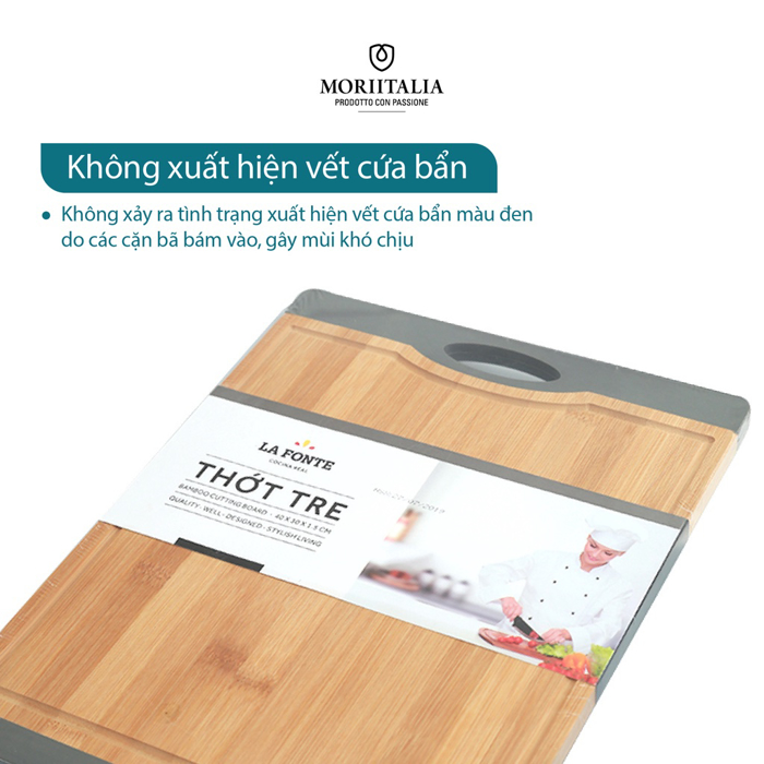 Thớt tre La Fonte bamboo kháng khuẩn an toàn Moriitalia 180558