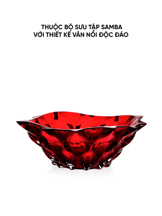 Khay pha lê Samba màu đỏ Bohemia 305mm