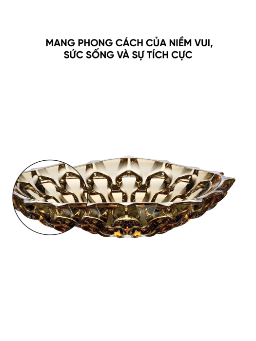 Khay pha lê Samba màu hổ phách Bohemia 350mm - 584720