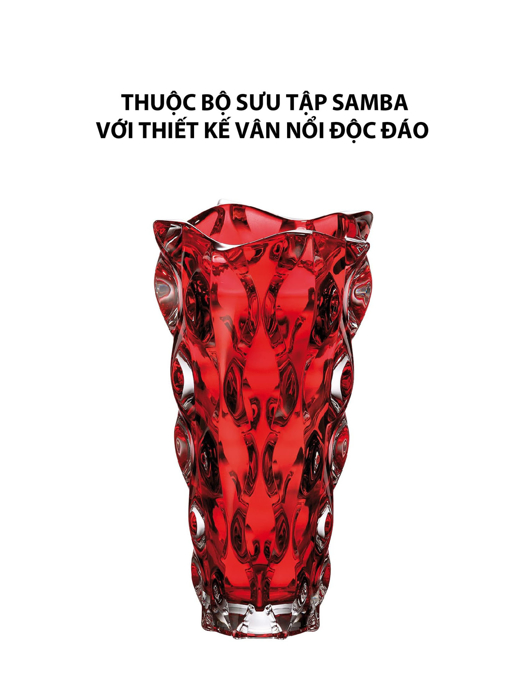 Bình hoa pha lê Samba màu đỏ Bohemia 305mm - 584621