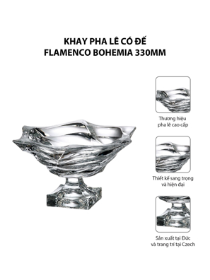 Khay pha lê có đế Flamenco Bohemia 330mm