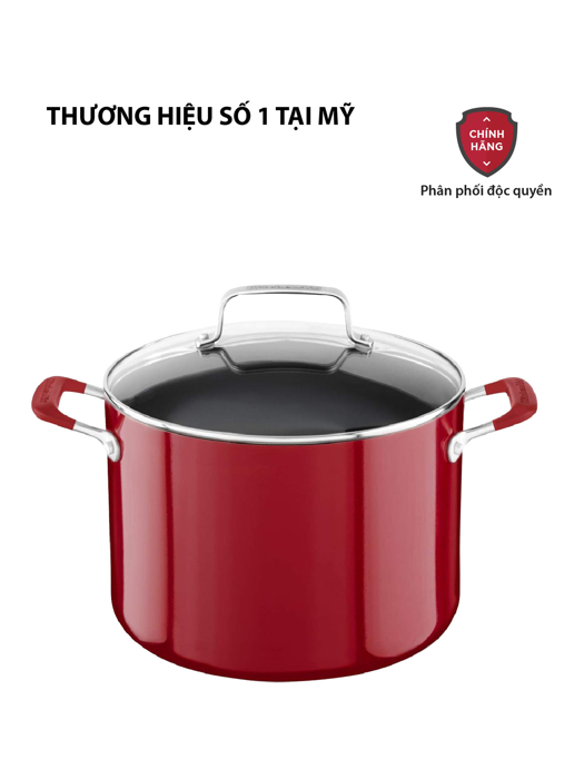 Nồi chống dính 7.6L KitchenAid có nắp đậy màu đỏ - KC2A80SCER