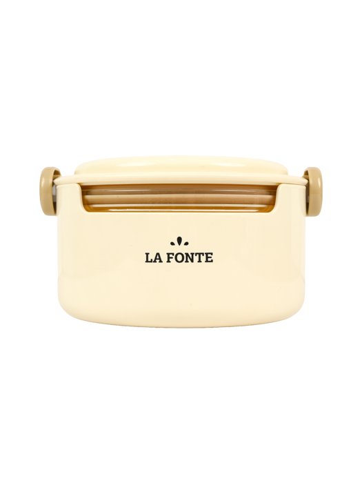 Hộp cơm thủy tinh La Fonte hình tròn (800 ml-014540-WHI)