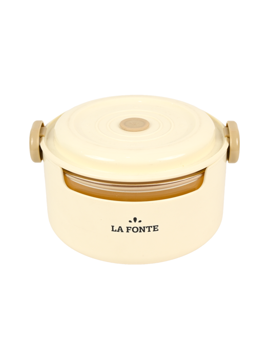 Hộp cơm thủy tinh La Fonte hình tròn (800 ml-014540-WHI)