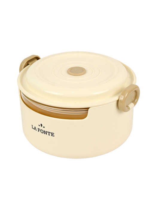 Hộp cơm thủy tinh La Fonte hình tròn (800 ml-014540-WHI)
