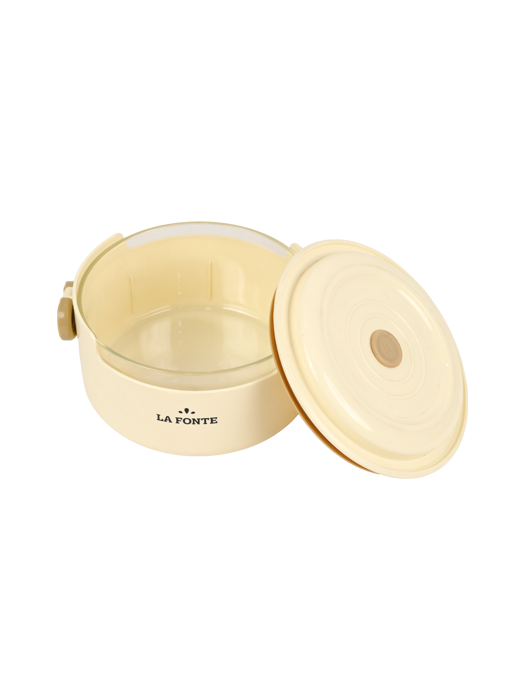 Hộp cơm thủy tinh La Fonte hình tròn (800 ml-014540-WHI)