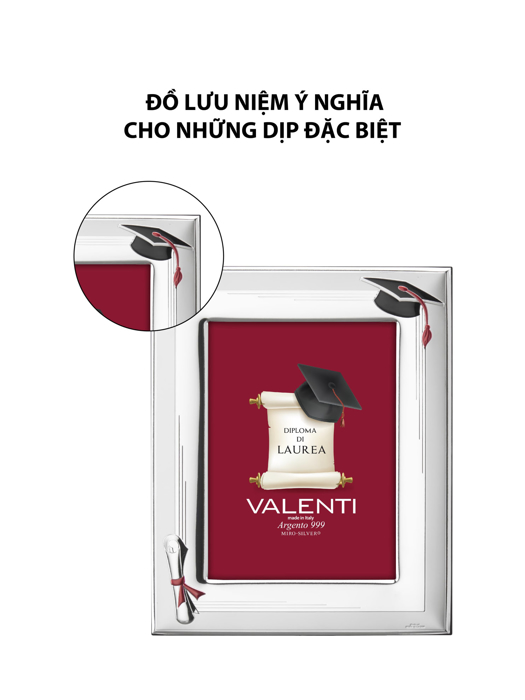 Khung ảnh tốt nghiệp,kích thước 13x18 mạ bạc hiệu VALENTI  - 510494L