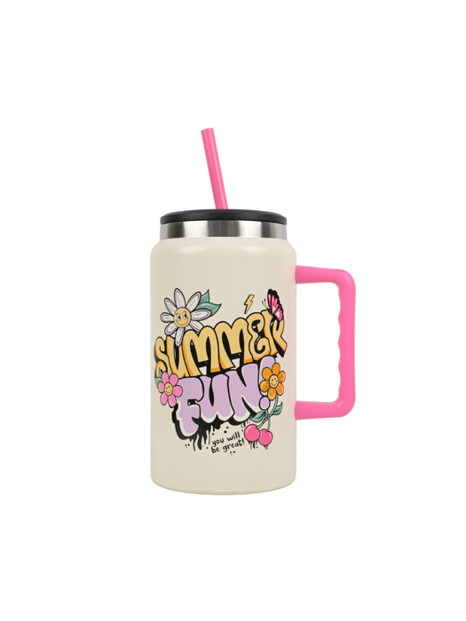 Ly Giữ Nhiệt La Fonte Flower Kèm Ống Hút-1540 ml-014786-PIN