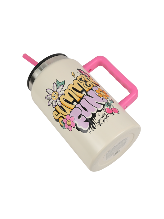 Ly Giữ Nhiệt La Fonte Flower Kèm Ống Hút-1540 ml-014786-PIN