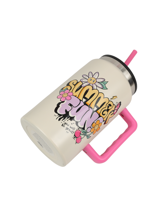 Ly Giữ Nhiệt La Fonte Flower Kèm Ống Hút-1540 ml-014786-PIN