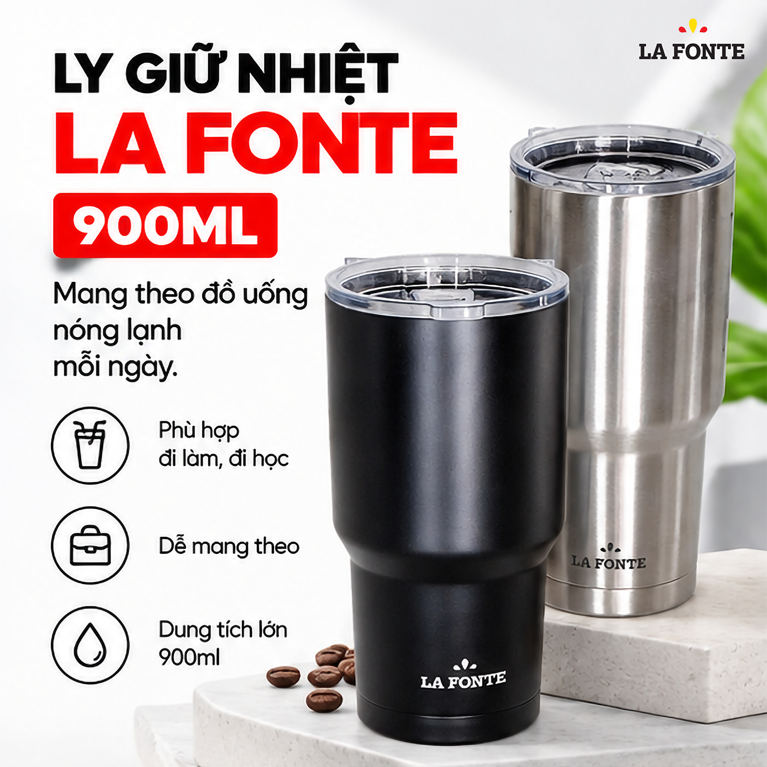 Ly Giữ Nhiệt 2 Lớp La Fonte 900 ml – Giữ Nóng Lạnh Tiện Lợi