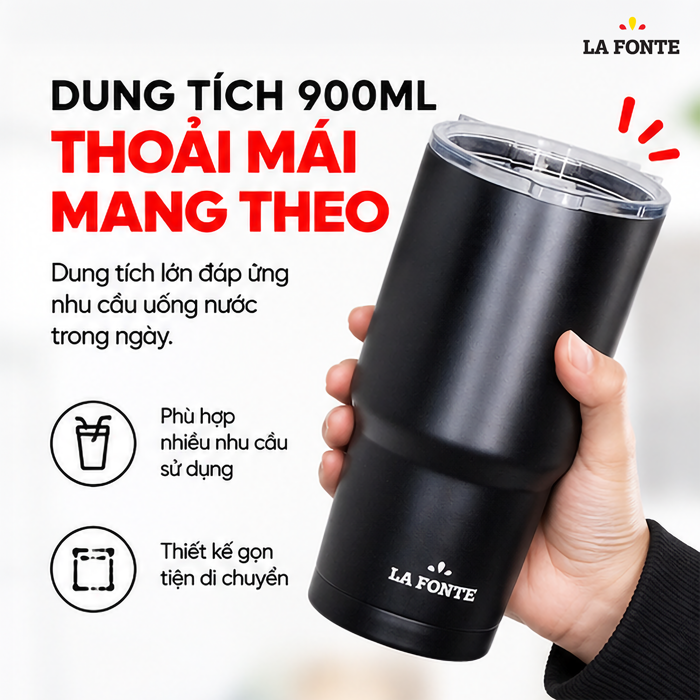 Ly Giữ Nhiệt 2 Lớp La Fonte 900 ml – Giữ Nóng Lạnh Tiện Lợi