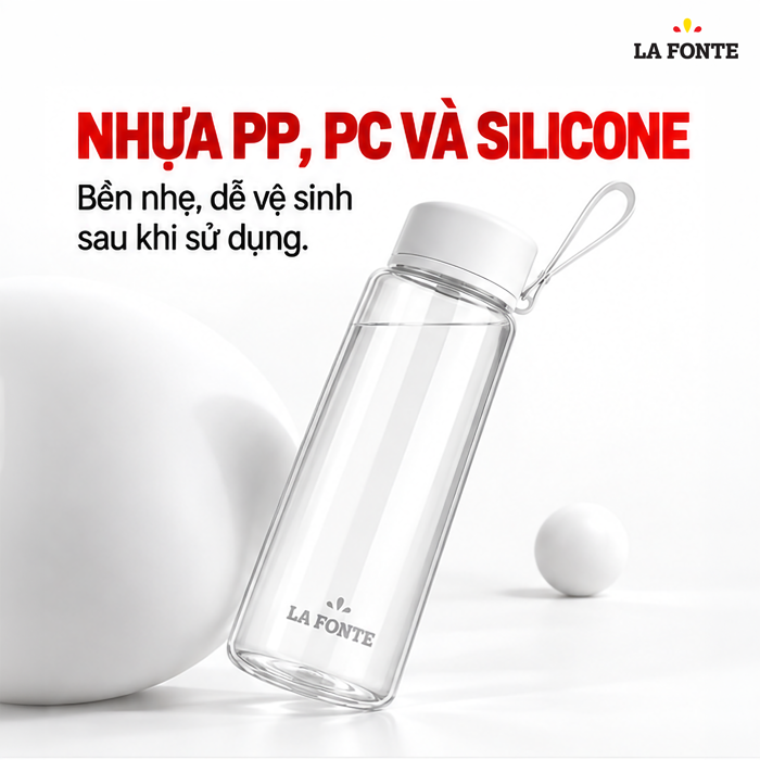 Bình Nước La Fonte 1000 ml Màu Trắng – Tiện Mang Theo Đồ Uống