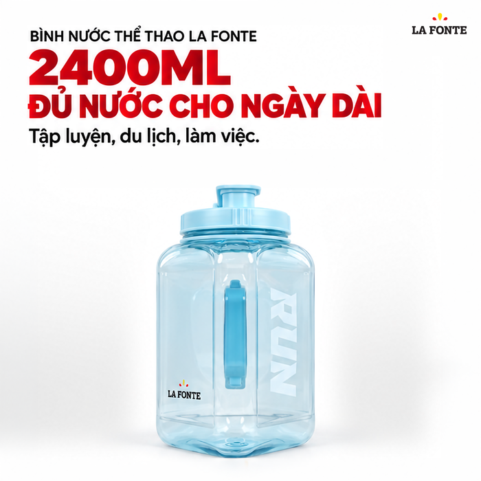 Bình Nước Thể Thao La Fonte 2400 ml Màu Xanh – Tiện Mang Theo Đồ Uống