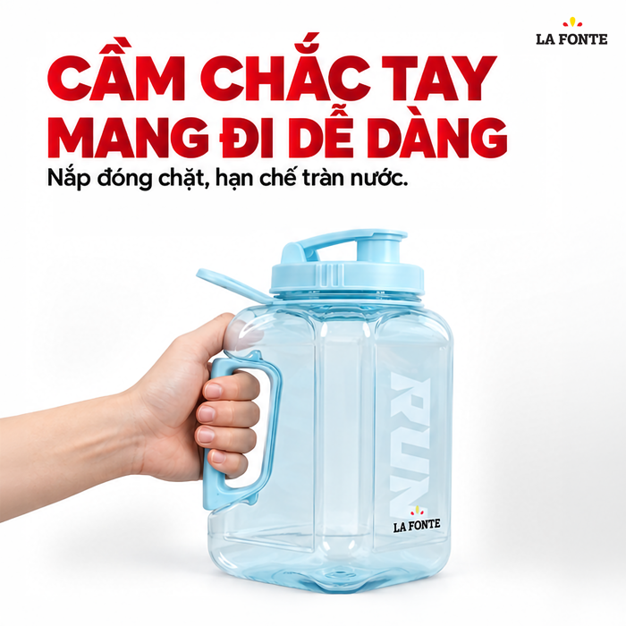 Bình Nước Thể Thao La Fonte 2400 ml Màu Xanh – Tiện Mang Theo Đồ Uống