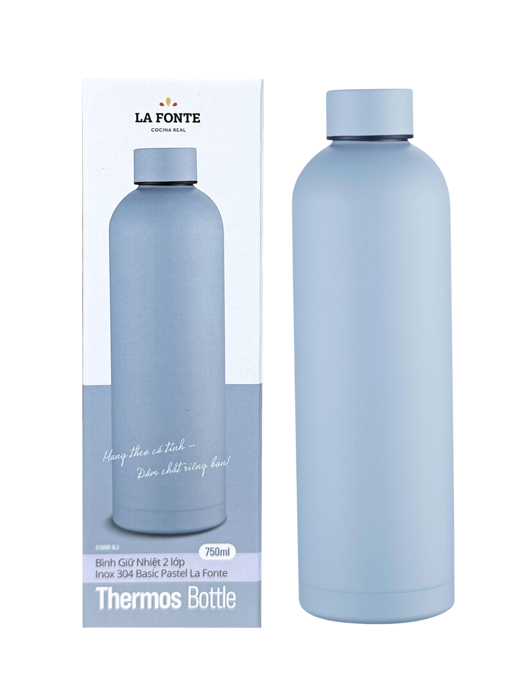 Bình giữ nhiệt 2 lớp Inox 304 Basic Pastel La Fonte 750ml-015899-BLU