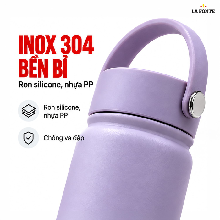 Bình Giữ Nhiệt 500ml Inox 304 La Fonte Màu Tím