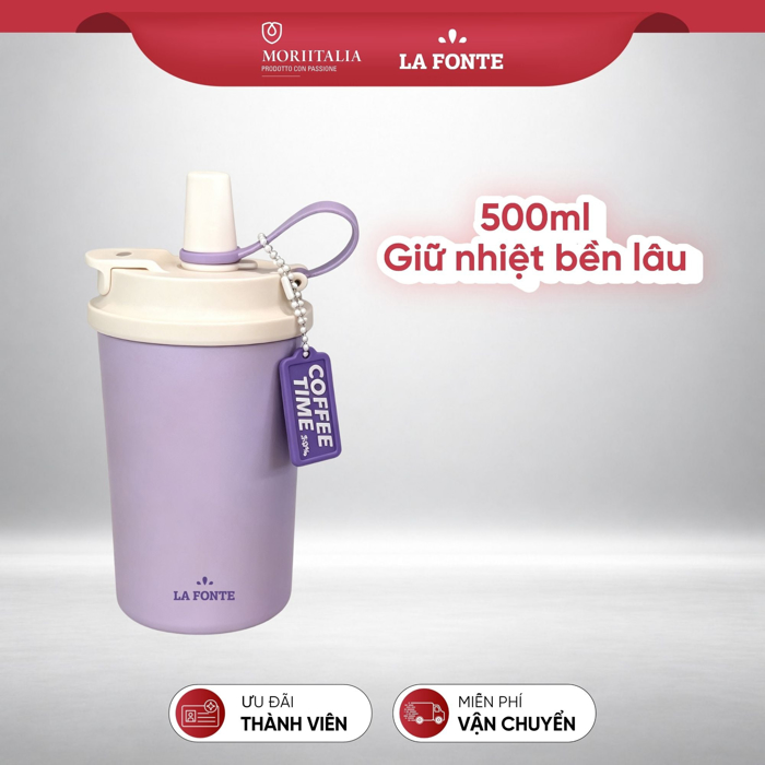 Cốc Giữ Nhiệt 500ml Inox 304 La Fonte Màu Tím