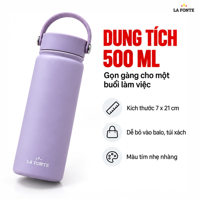 Bình Giữ Nhiệt 500ml Inox 304 La Fonte Màu Tím