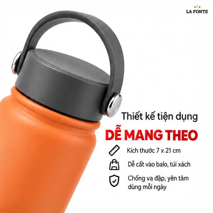 Bình Giữ Nhiệt 500ml Inox 304 La Fonte Màu Cam