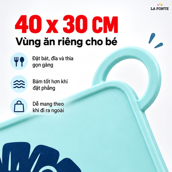 Tấm Lót Ăn Dặm La Fonte Hình Sư Tử-Xanh