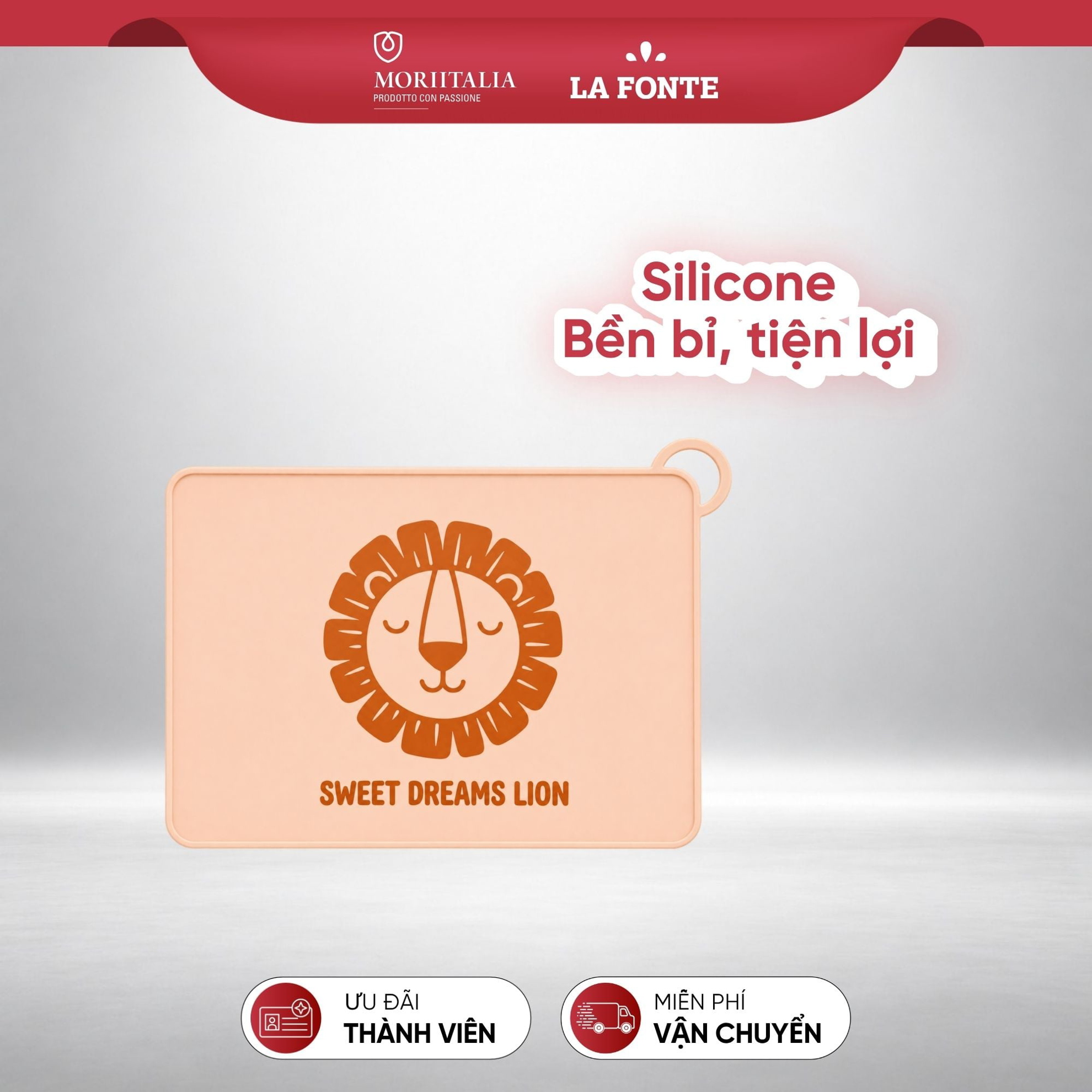 Tấm Lót Ăn Dặm La Fonte Hình Sư Tử-Cam