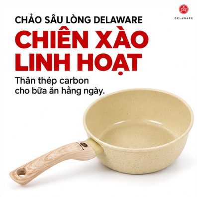 Chảo Sâu Lòng Chống Dính Carbon Delaware 21.5 cm – Chịu Nhiệt Tốt