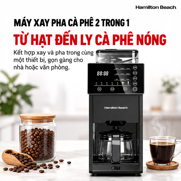 Máy Xay Pha Cà Phê 2 Trong 1 Hamilton Beach – Xay Pha Tự Động