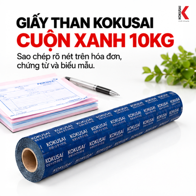 Giấy Than Cuộn Kokusai 10 kg Màu Xanh – Tiện Sao Lưu Hóa Đơn