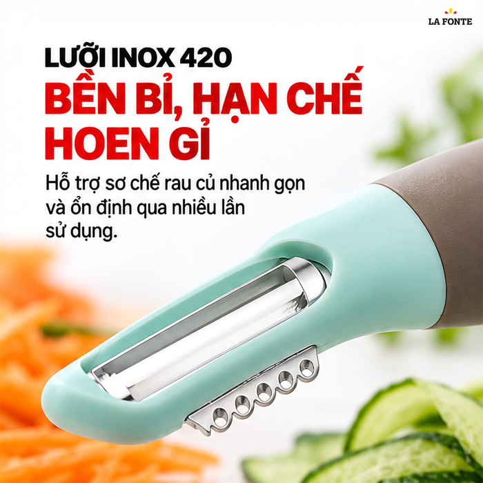 Dụng Cụ Gọt Và Bào Sợi Inox 420 La Fonte 18 x 3 x 2.5 cm – Gọt Bào Đa Năng