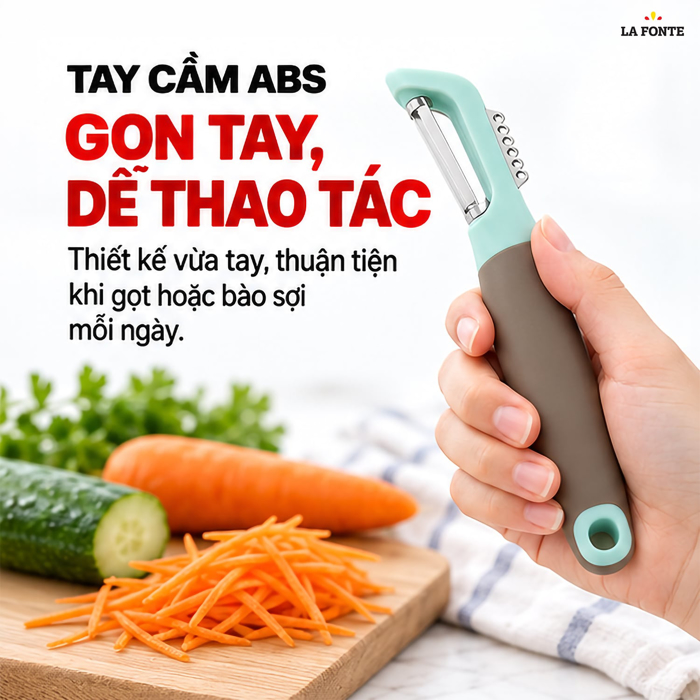 Dụng Cụ Gọt Và Bào Sợi Inox 420 La Fonte 18 x 3 x 2.5 cm – Gọt Bào Đa Năng