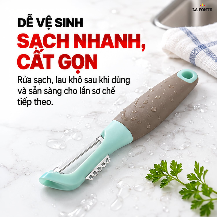 Dụng Cụ Gọt Và Bào Sợi Inox 420 La Fonte 18 x 3 x 2.5 cm – Gọt Bào Đa Năng