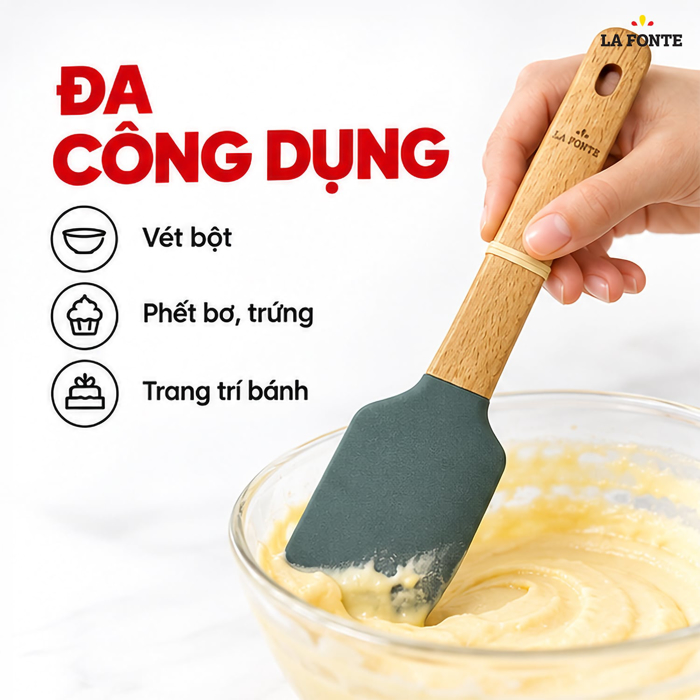Cây Vét Bột La Fonte 26.5 x 5.7 x 1.3 cm – Đầu Mềm, Hạn Chế Xước Khuôn