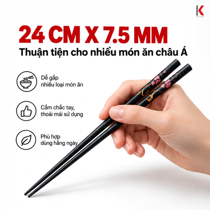 Đũa Gỗ Kokusai Vỉ 5 Đôi – Tiện Dùng Trong Bữa Ăn