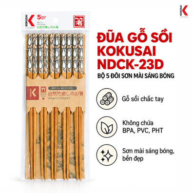 Đũa Gỗ Kokusai Vỉ 5 Đôi – Tiện Dùng Trong Bữa Ăn
