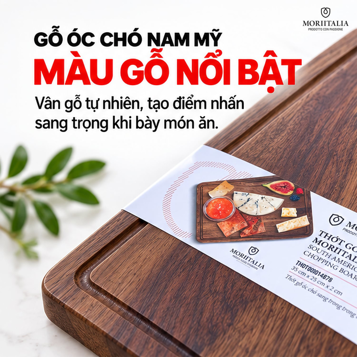 Thớt Gỗ Óc Chó Nam Mỹ Moriitalia 35 x 25 x 2 cm – Dùng Hai Mặt