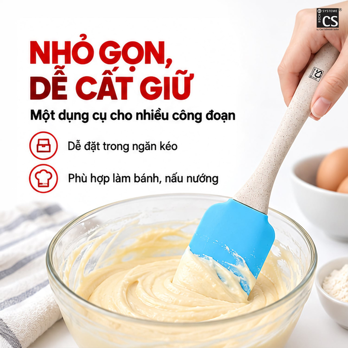 Cây Vét Bột CS 24.5 x 5 cm – Vét Bột Với Silicone Mềm
