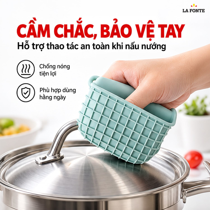 Bao Tay Silicone Chịu Nhiệt La Fonte Màu Xanh – Cách Nhiệt An Toàn