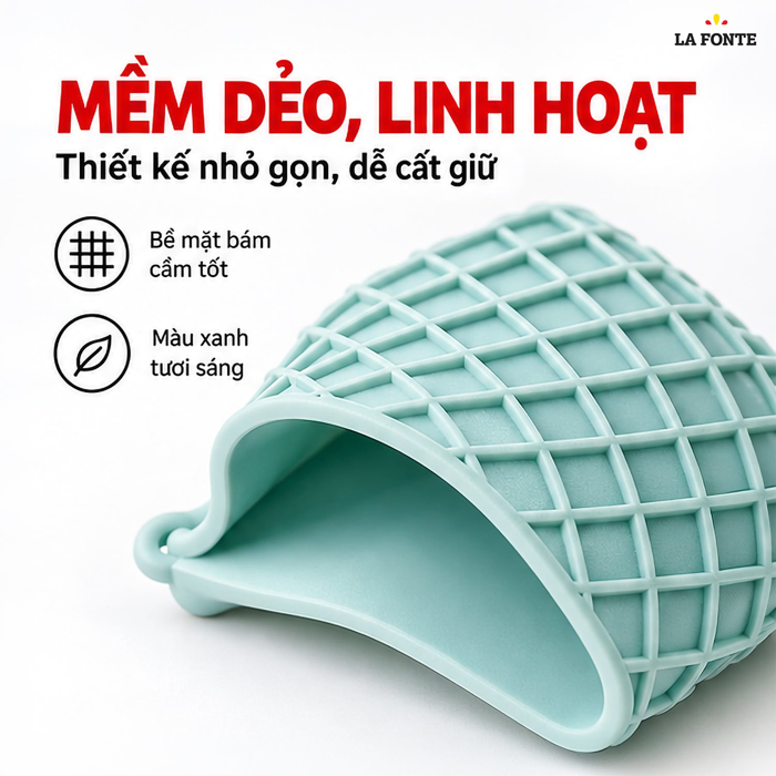 Bao Tay Silicone Chịu Nhiệt La Fonte Màu Xanh – Cách Nhiệt An Toàn