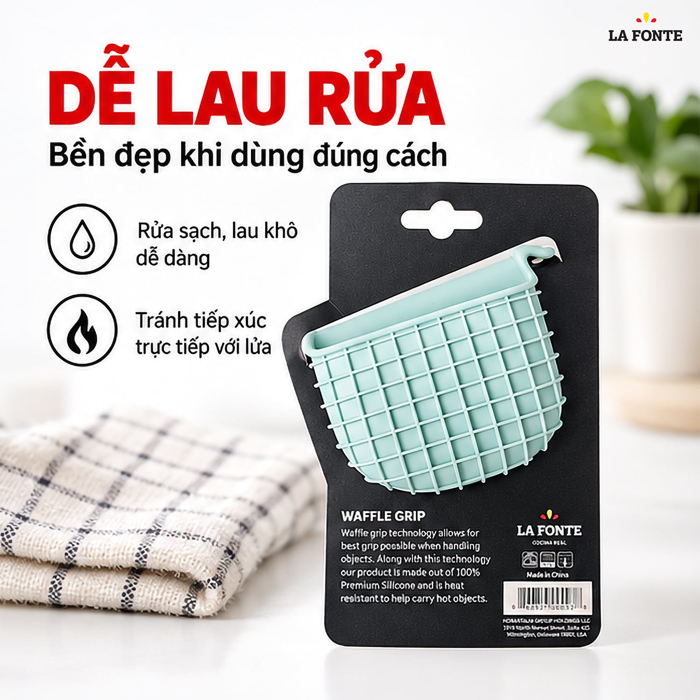 Bao Tay Silicone Chịu Nhiệt La Fonte Màu Xanh – Cách Nhiệt An Toàn