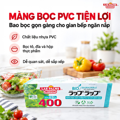 Màng Bọc Thực Phẩm Las Palms – Kèm Dao Cắt Nhựa