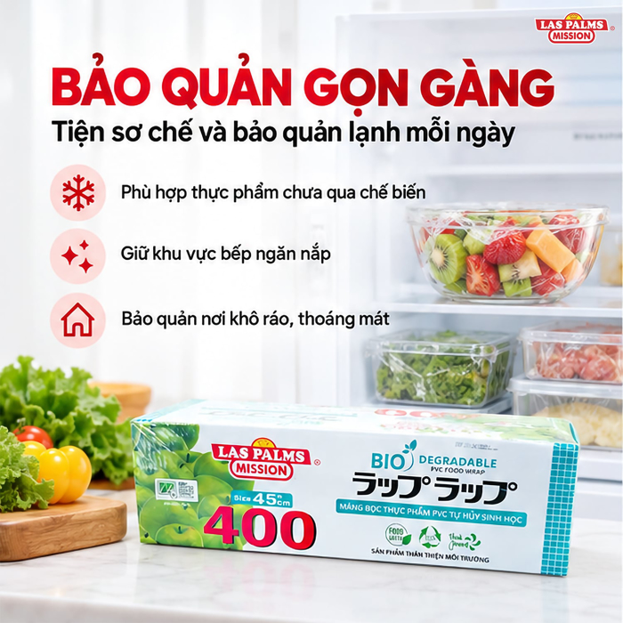 Màng Bọc Thực Phẩm Las Palms – Kèm Dao Cắt Nhựa