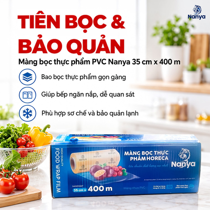 Màng Bọc Thực Phẩm Nanya 35 cm x 400 m – Tiện Bọc Và Bảo Quản