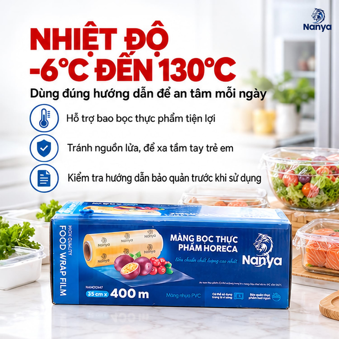 Màng Bọc Thực Phẩm Nanya 35 cm x 400 m – Tiện Bọc Và Bảo Quản